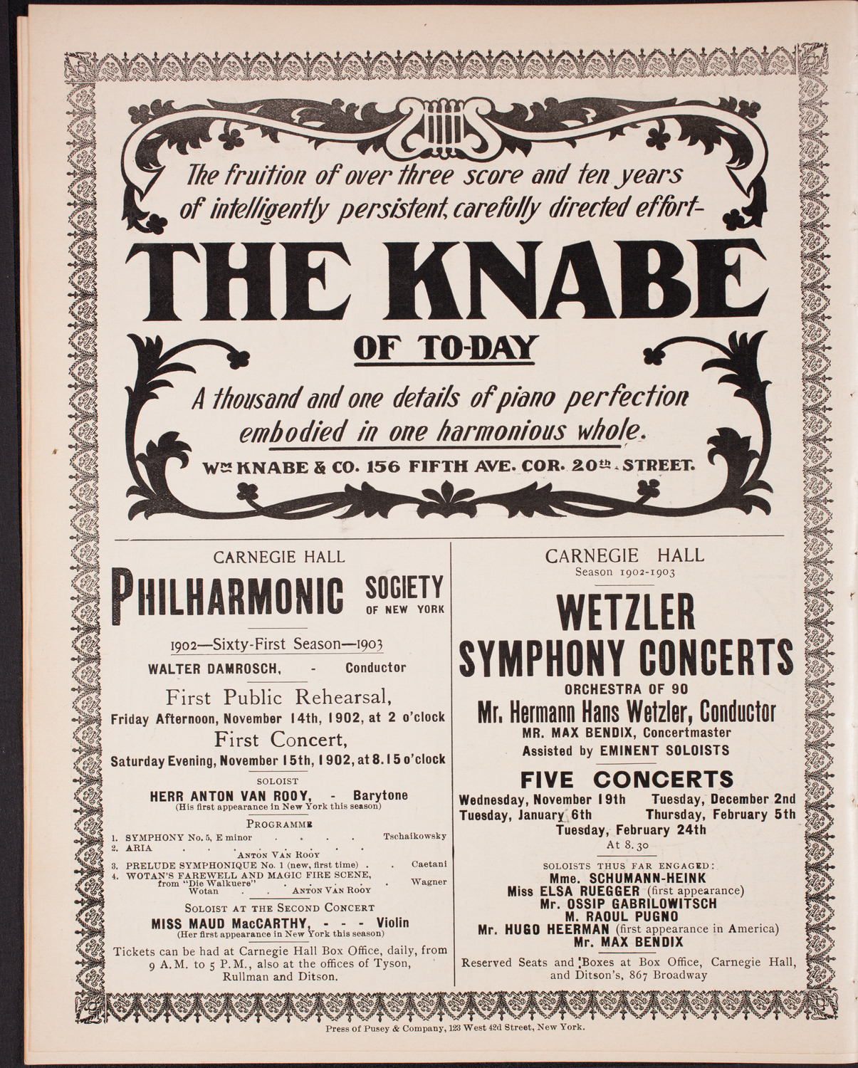 Marcella Sembrich, Soprano, November 12, 1902, program page 10