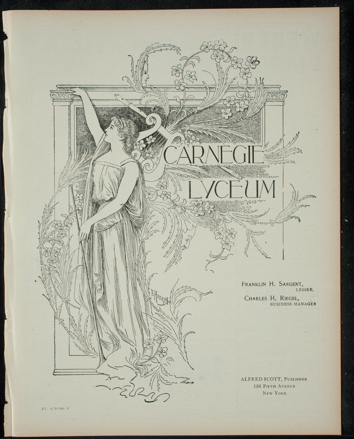 Concert of the String Orchestra Founded by the Pupils of Mr. Bernard Sinsheimer, April 18, 1900, program page 1
