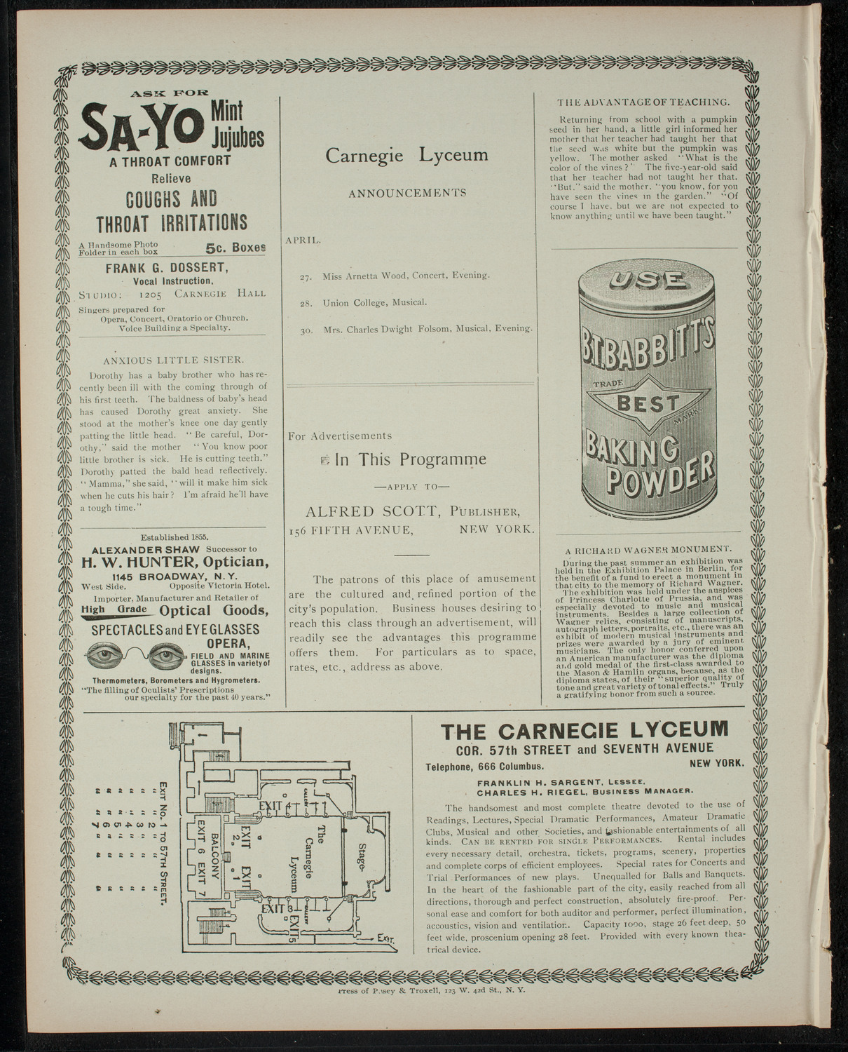 Mme. Odgen-Crane Pupils' Concert, April 26, 1900, program page 4