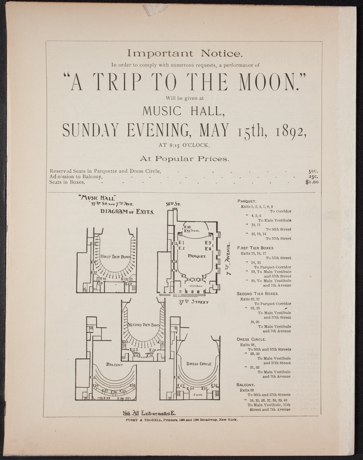 Urania Scientific Theatre, May 9, 1892, program page 8