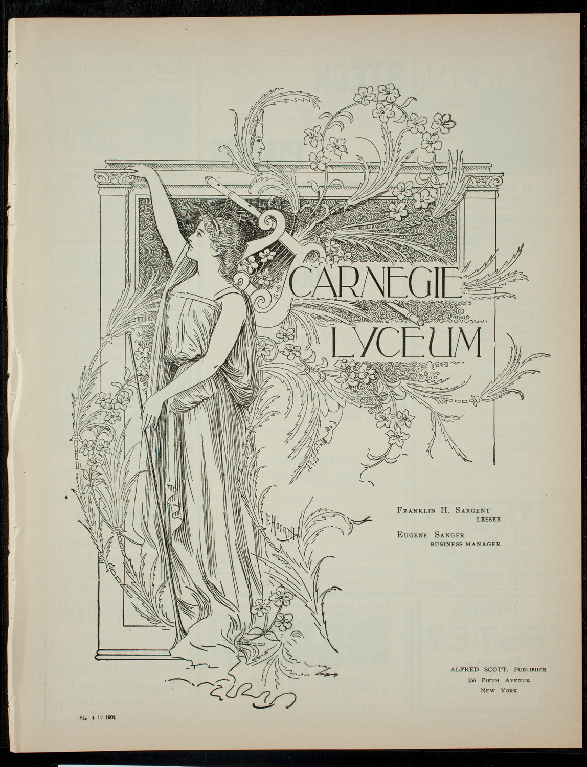Concert Given by Elsa Von Moltke, April 12, 1901, program page 1