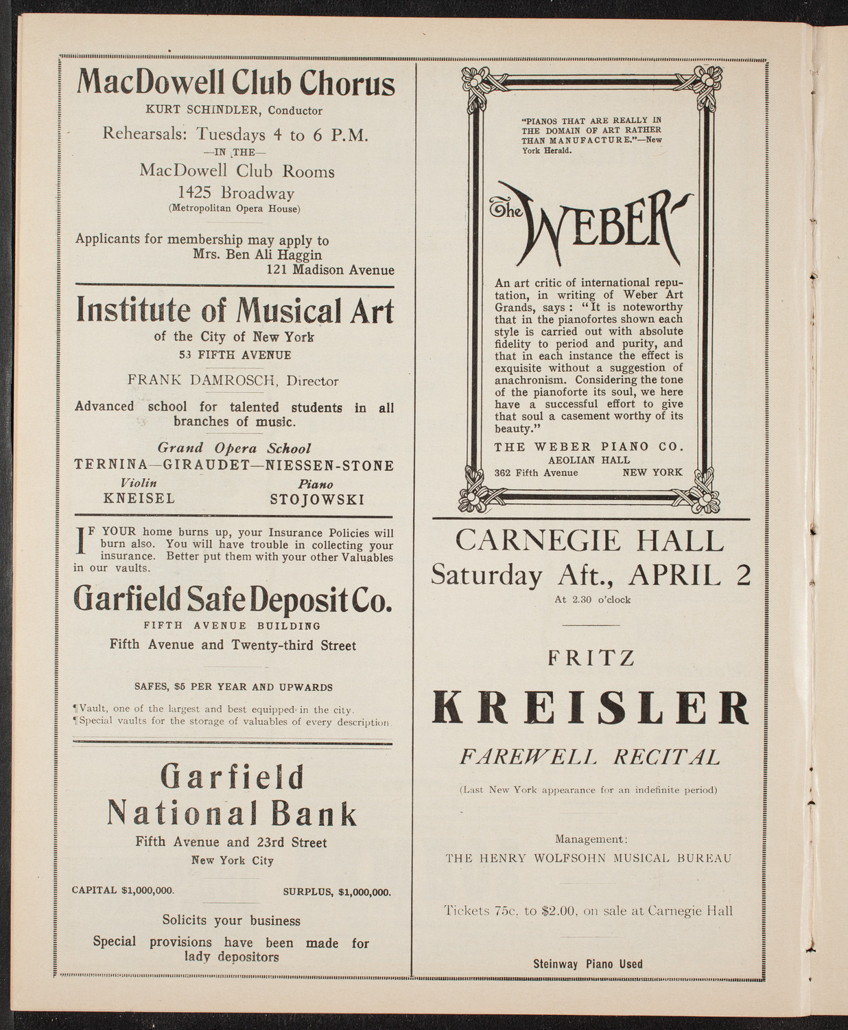 Volpe Symphony Society of New York, March 13, 1910, program page 6
