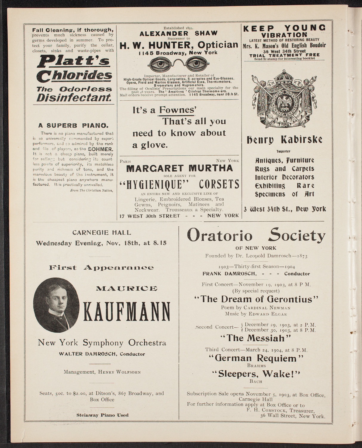 Adelina Patti, November 2, 1903, program page 2