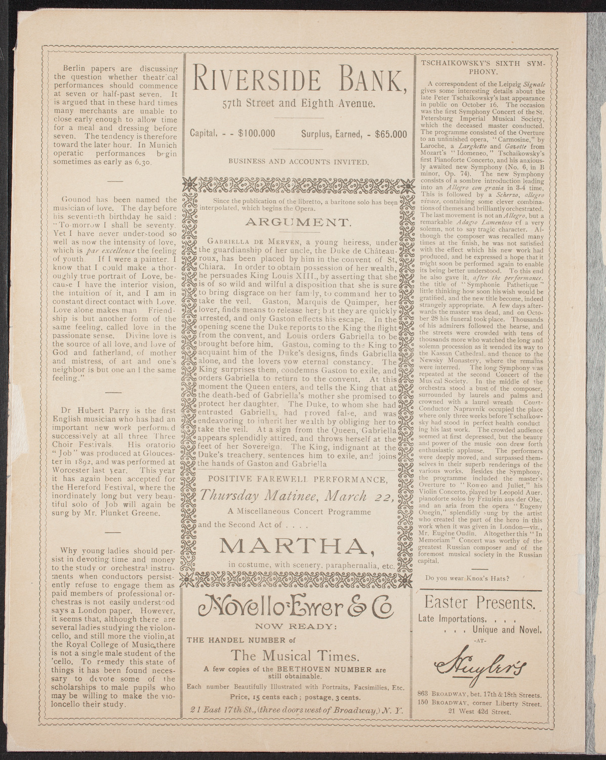 Adelina Patti and Others, March 16, 1894, program page 8