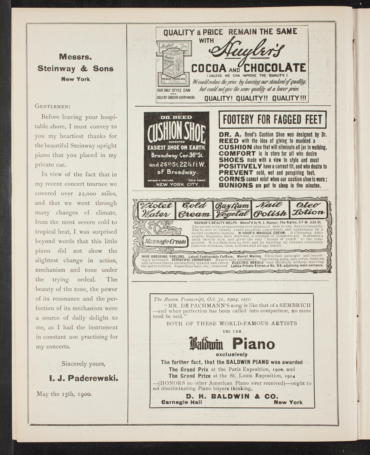 Marcosano and His Band, April 9, 1905, program page 4