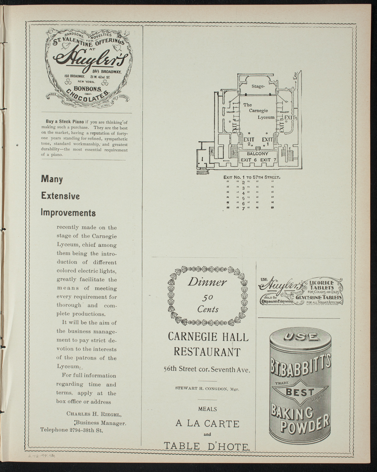 Comparative Literature Society Saturday Morning Conference, February 12, 1898, program page 7