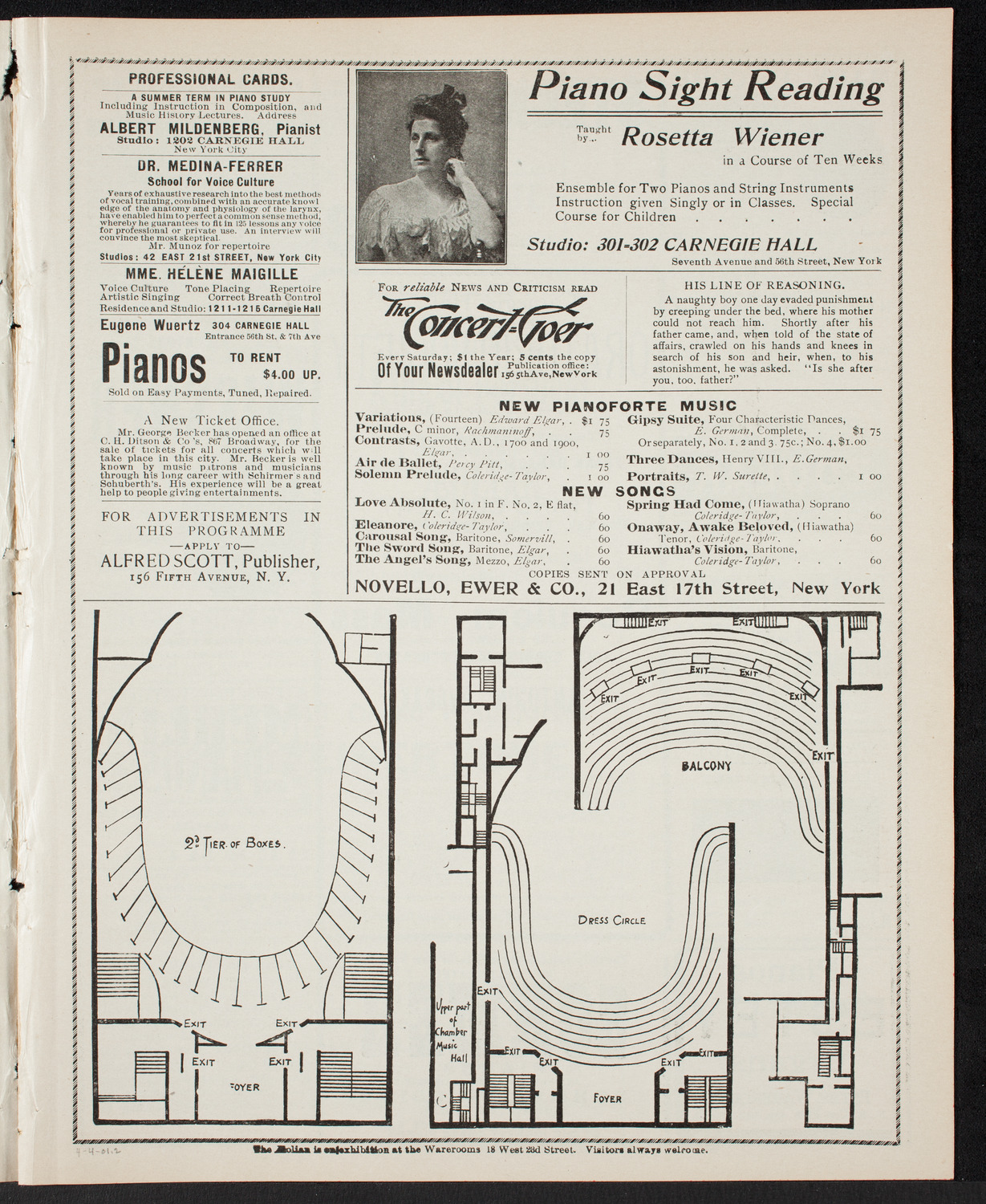 Oratorio Society of New York, April 4, 1901, program page 3