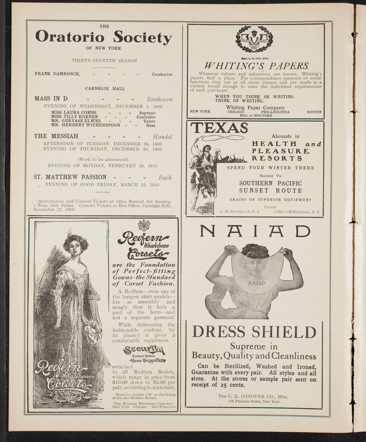 New York Symphony Orchestra, November 16, 1909, program page 2