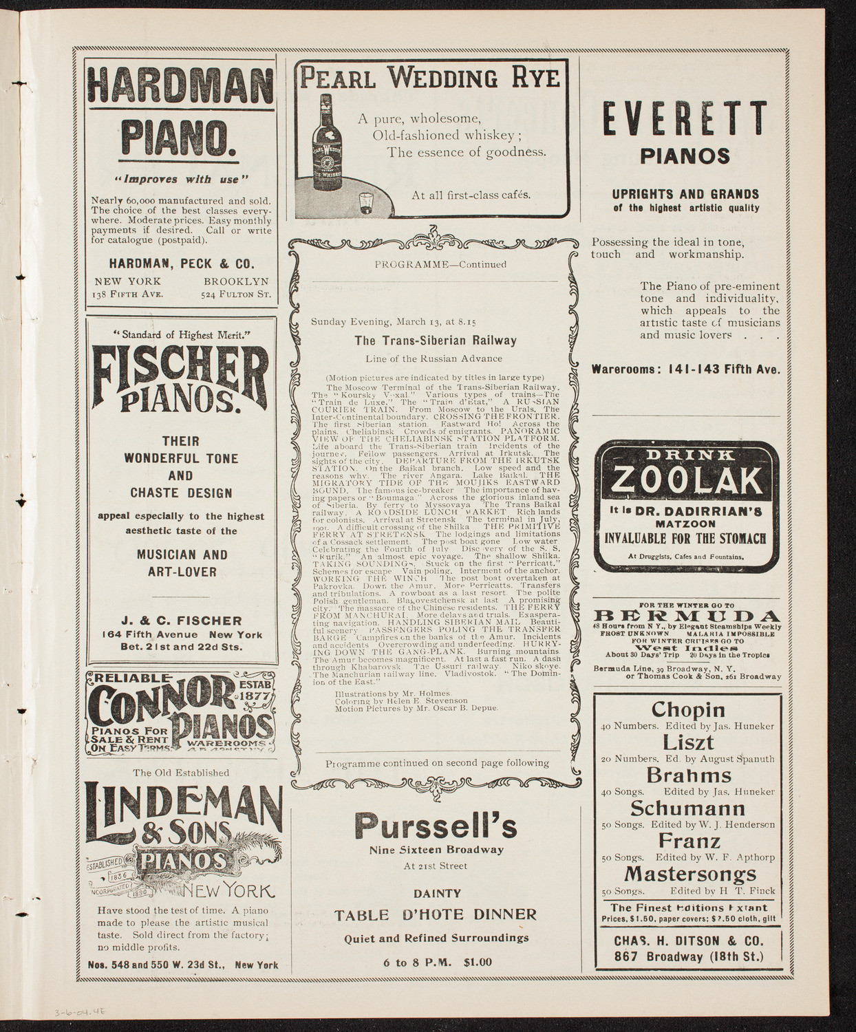 Burton Holmes Travelogue: Moscow: The Heart of Russia, March 6, 1904, program page 7