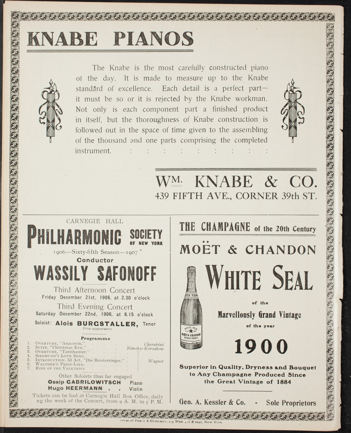 Benefit: St. Mark's Hospital, November 30, 1906, program page 12