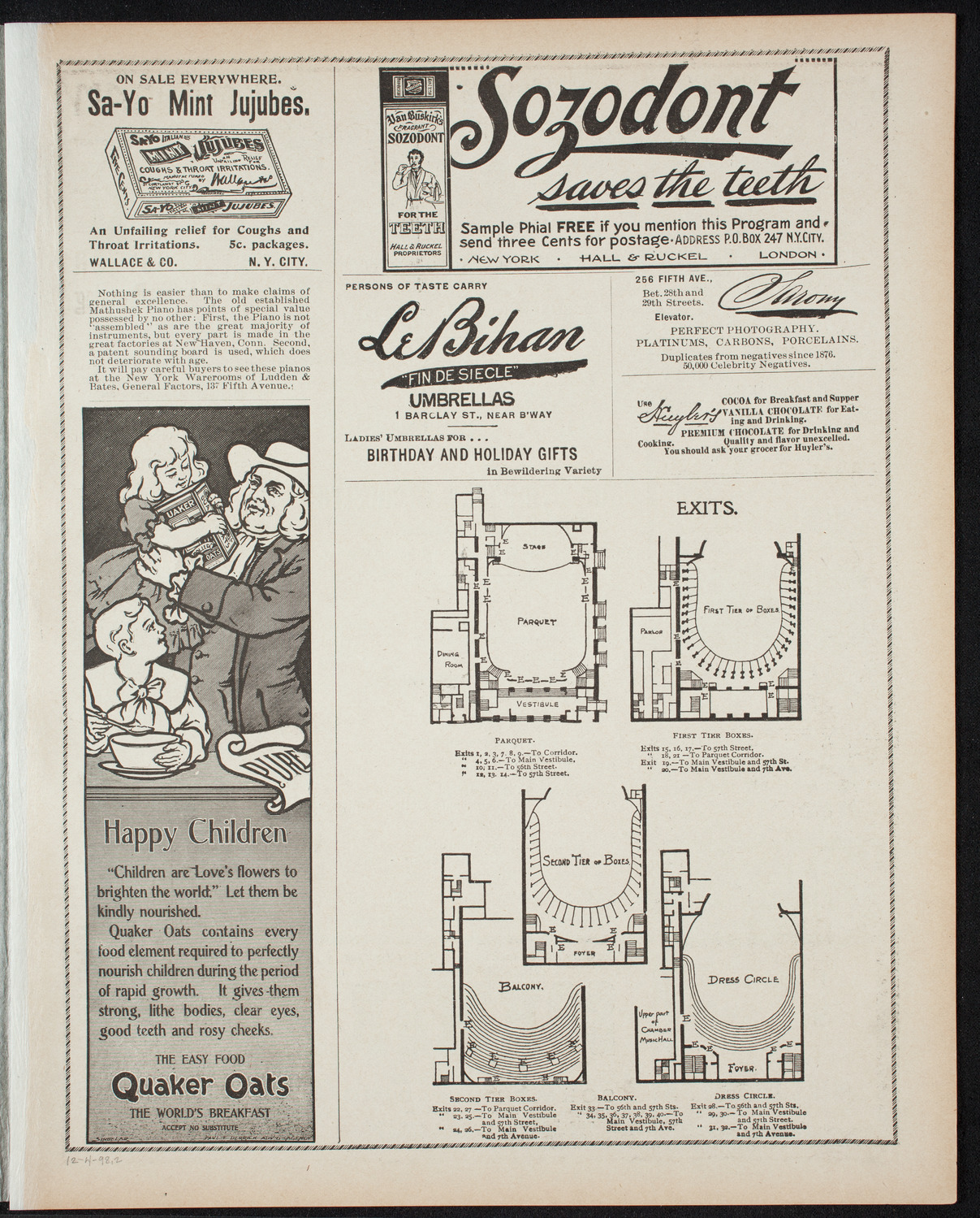 Paur Symphony Orchestra - Sunday Night Popular Concert, December 4, 1898, program page 3