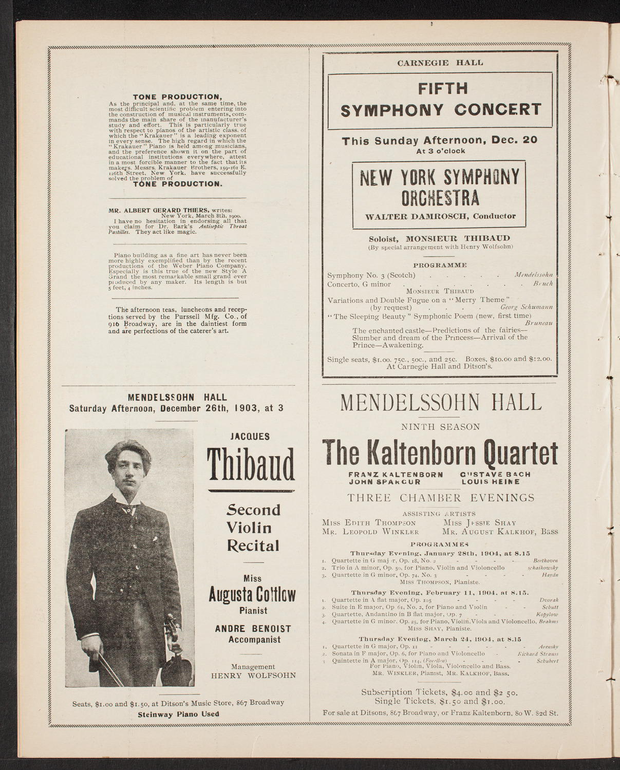 Musical Art Society of New York, December 17, 1903, program page 8