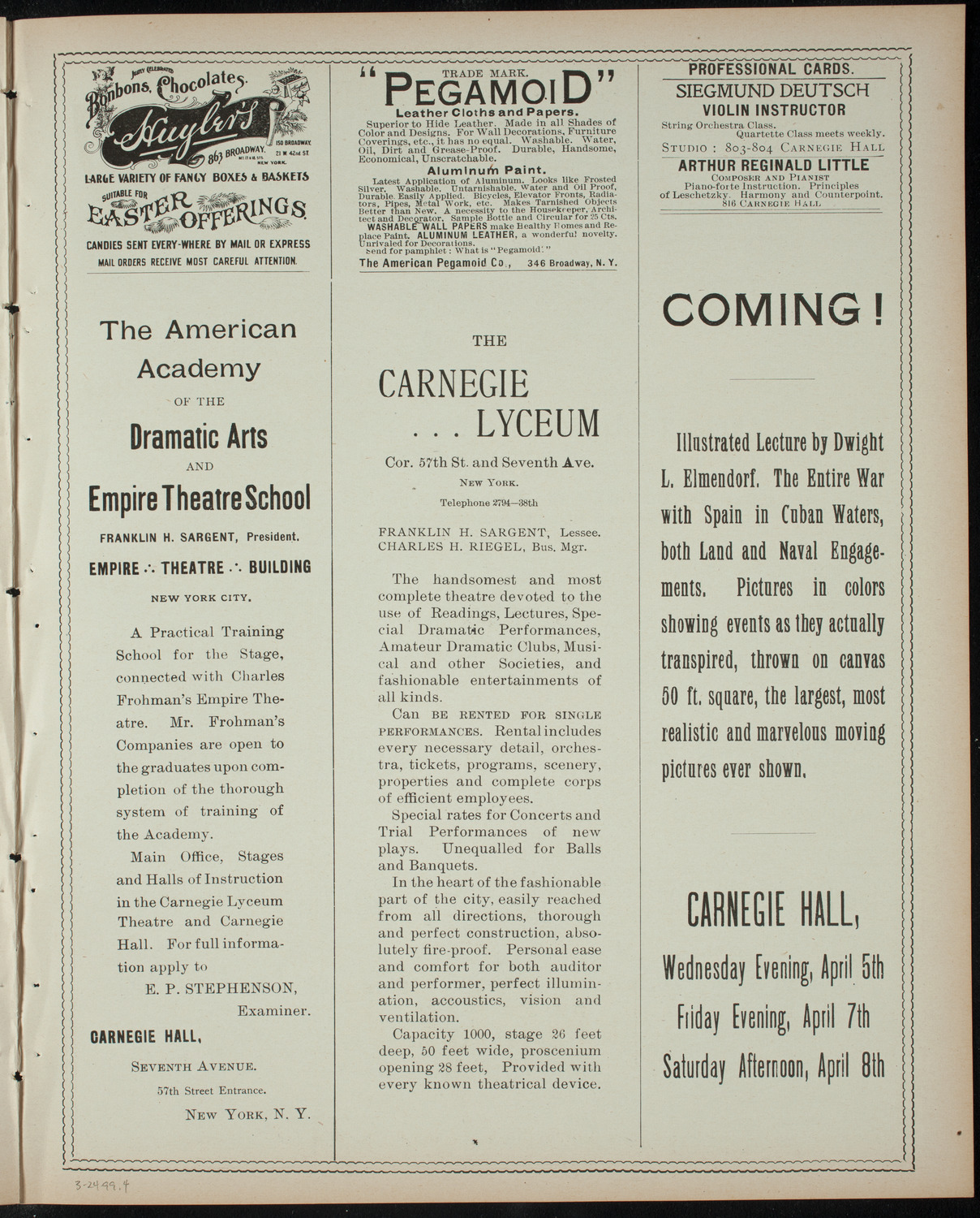 Minstrel Show by Students of The Berkeley School, March 24, 1899, program page 7