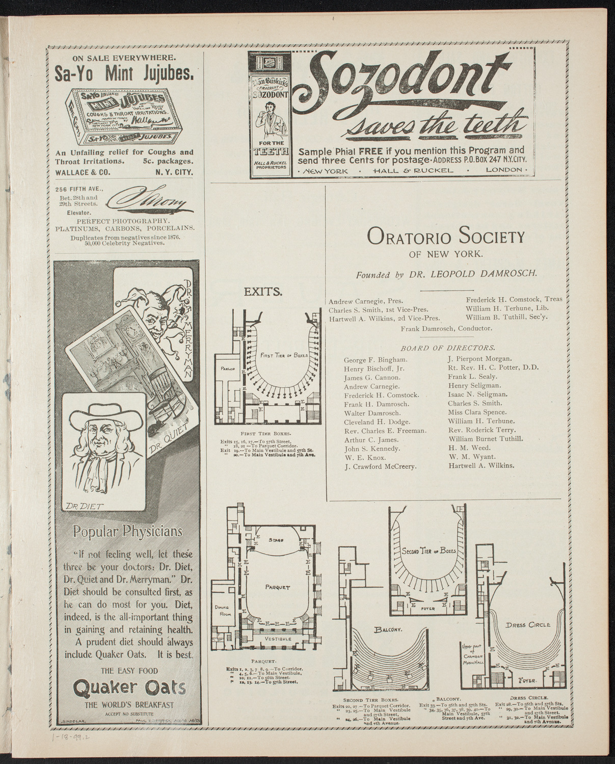 Emil Sauer, Piano, January 18, 1899, program page 3