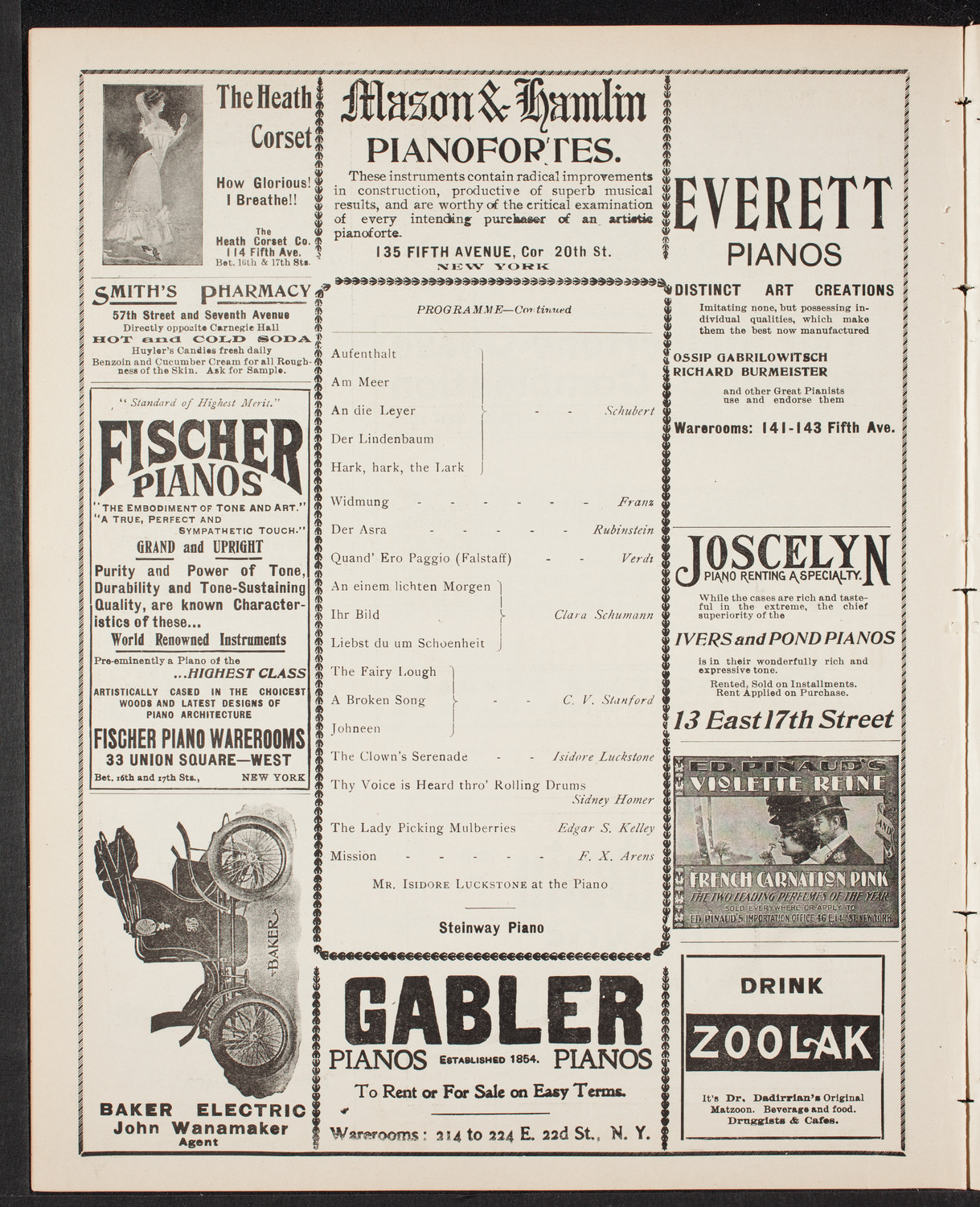 David Bispham, Baritone, April 27, 1902, program page 8