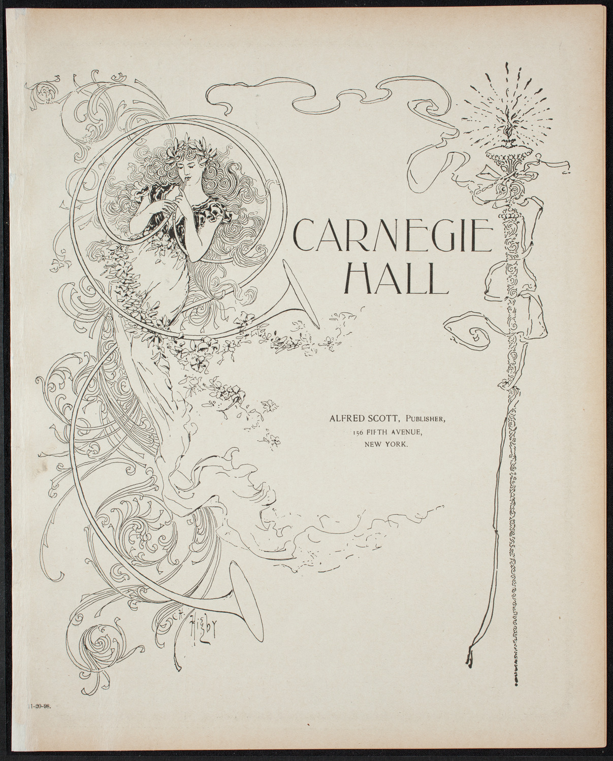 Paur Symphony Orchestra - Sunday Night Popular Concert, November 20, 1898, program page 1