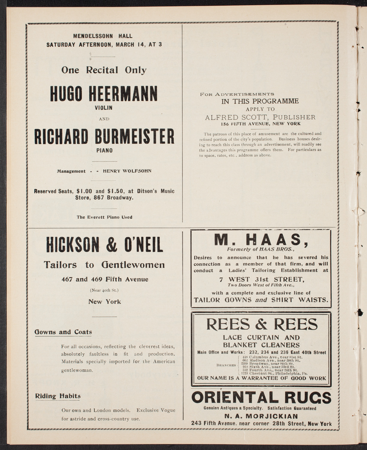 David Bispham Sunday Concert, March 8, 1903, program page 8