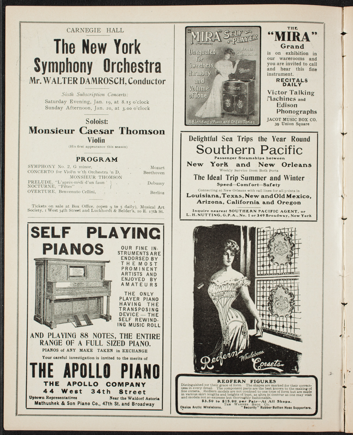 New York Philharmonic, January 5, 1907, program page 2