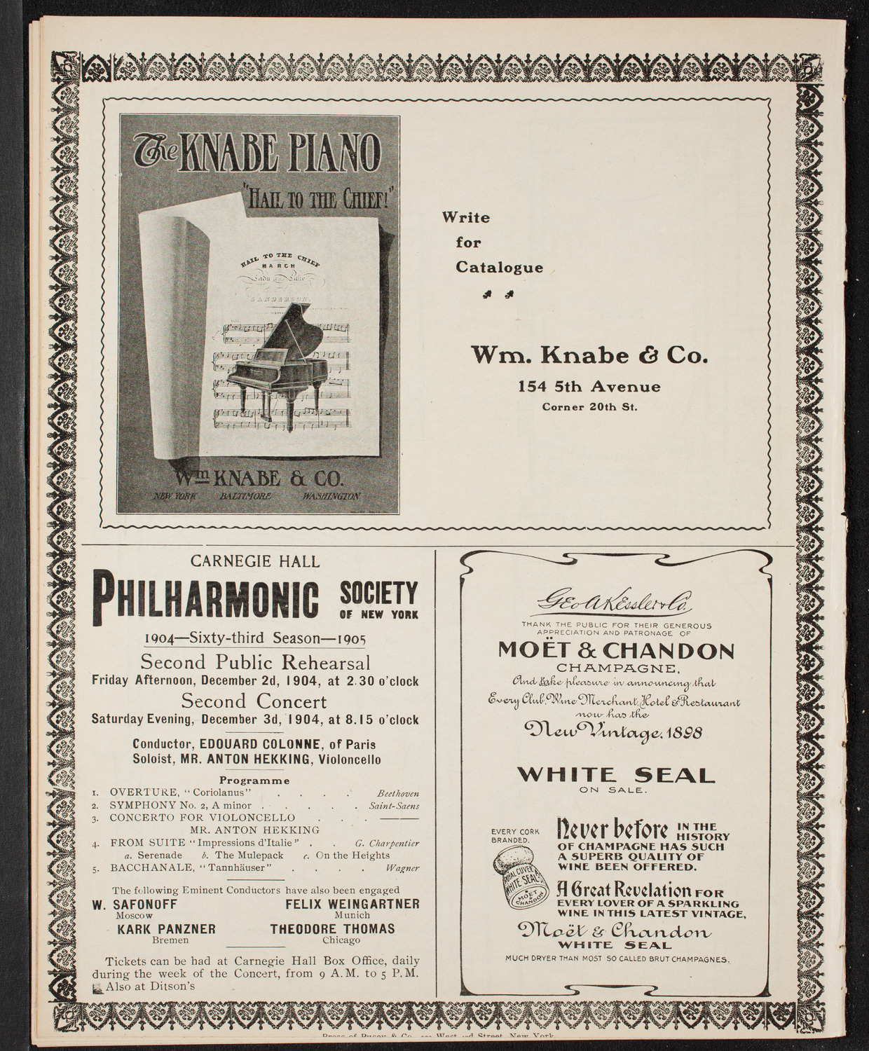 New York Philharmonic, November 12, 1904, program page 12