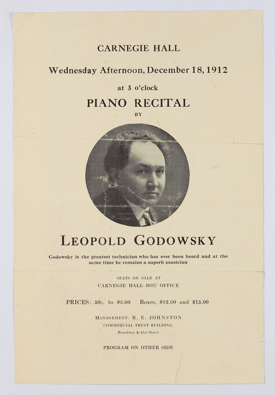 Leopold Godowsky, December 18, 1912