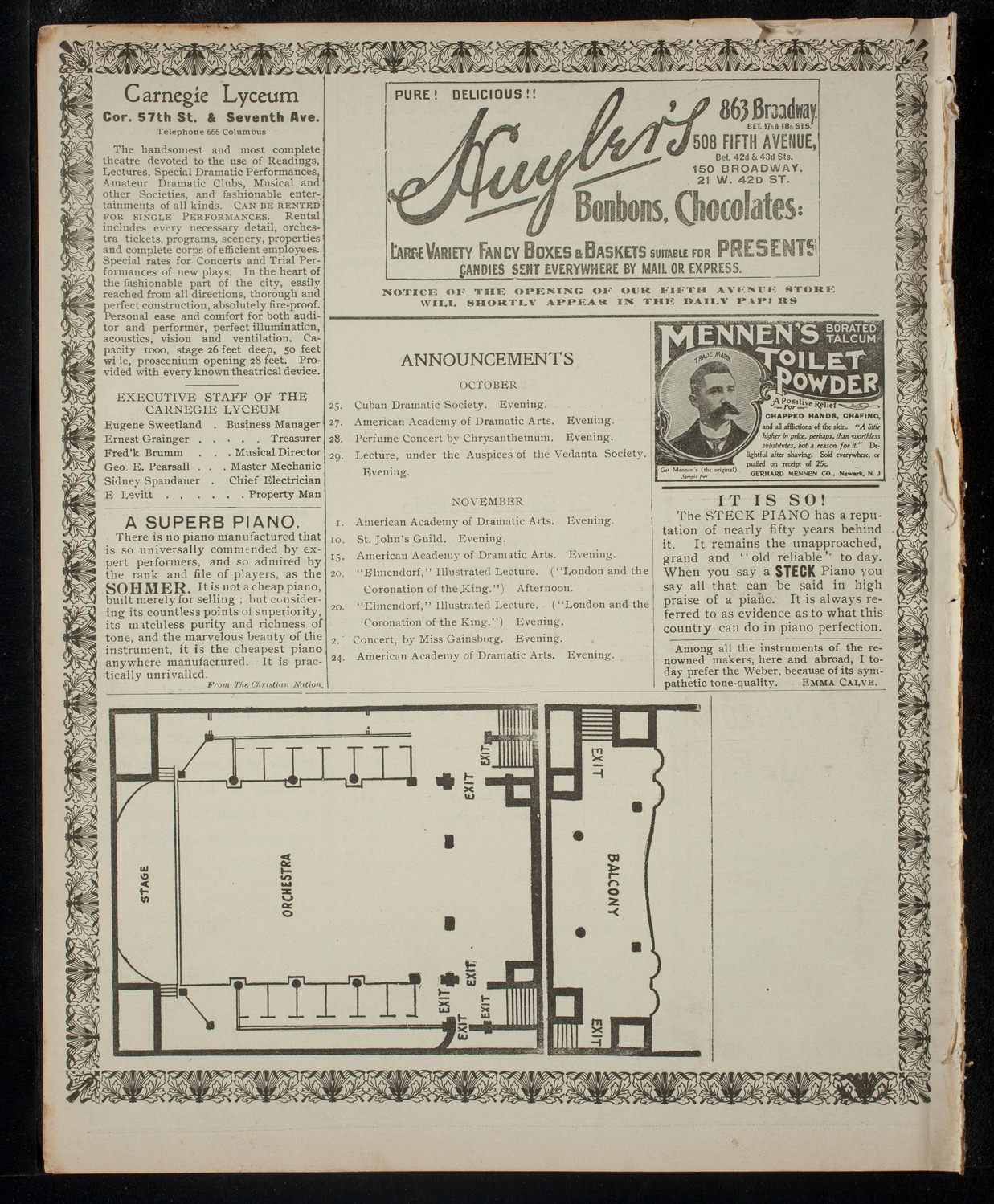 Club Social "Entre Nous" Musical and Dramatic Program, October 25, 1902, program page 4