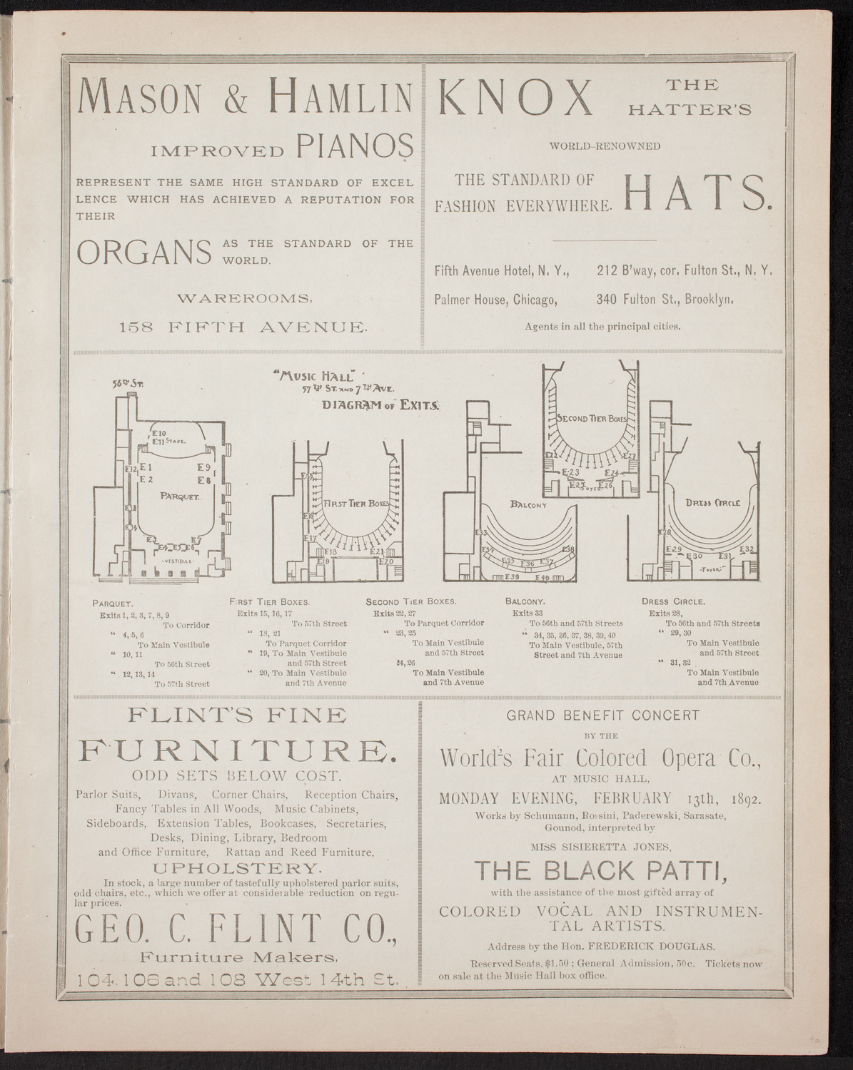 Damrosch Sunday Concert, February 5, 1893, program page 3