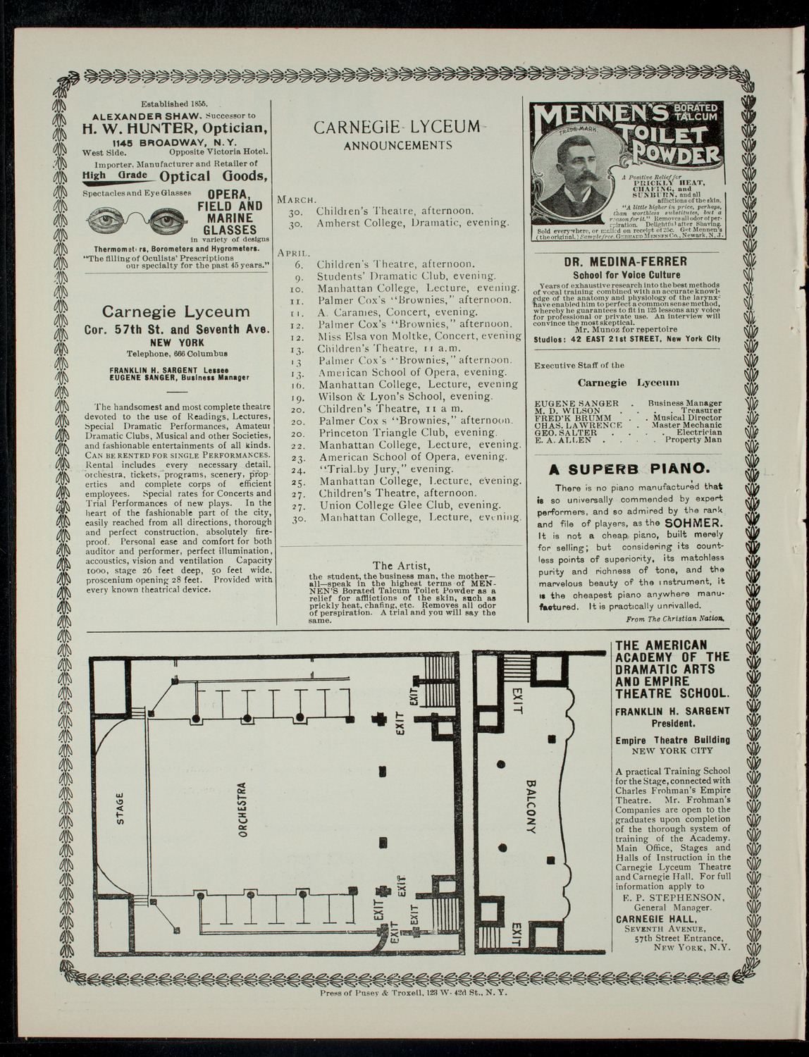 The Children's Theatre, March 23, 1901, program page 4