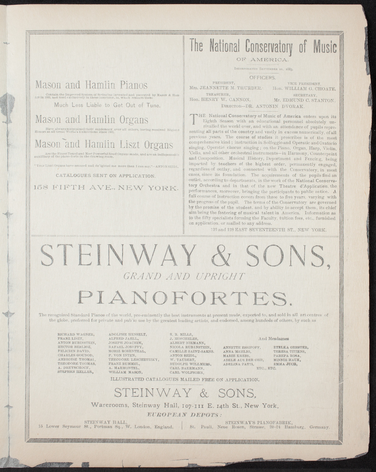 Frederic Dean Explanatory Lecture, December 1, 1892, program page 3