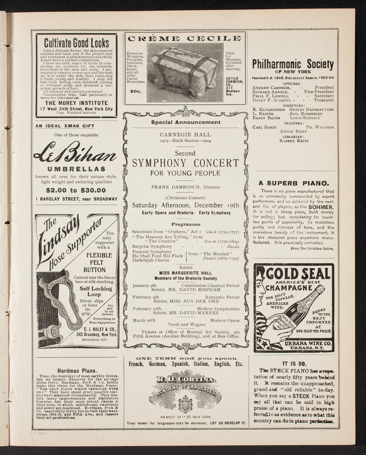 New York Philharmonic, December 5, 1903, program page 9