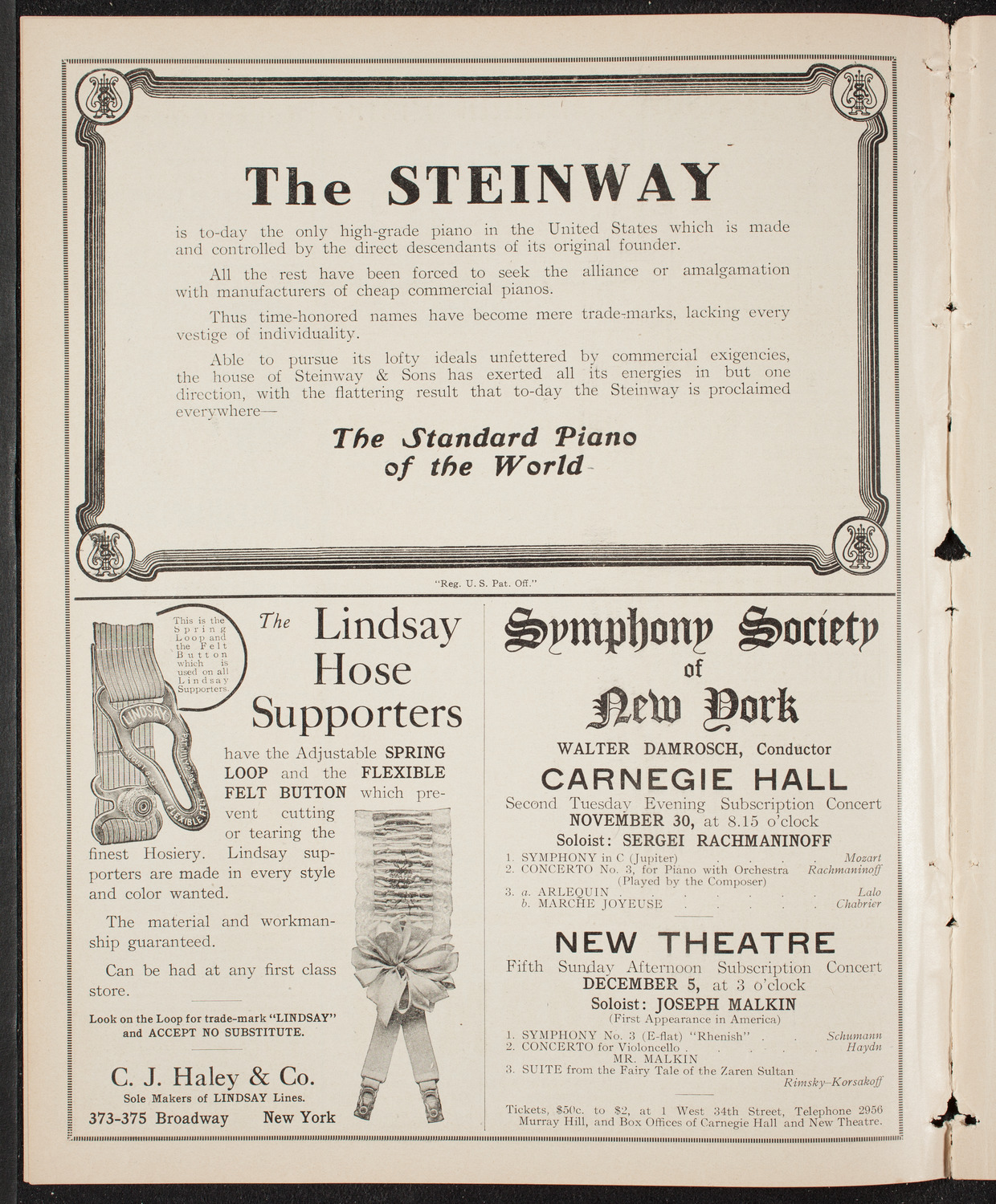 Elmendorf Lecture: At the Gates of the East, November 29, 1909, program page 4