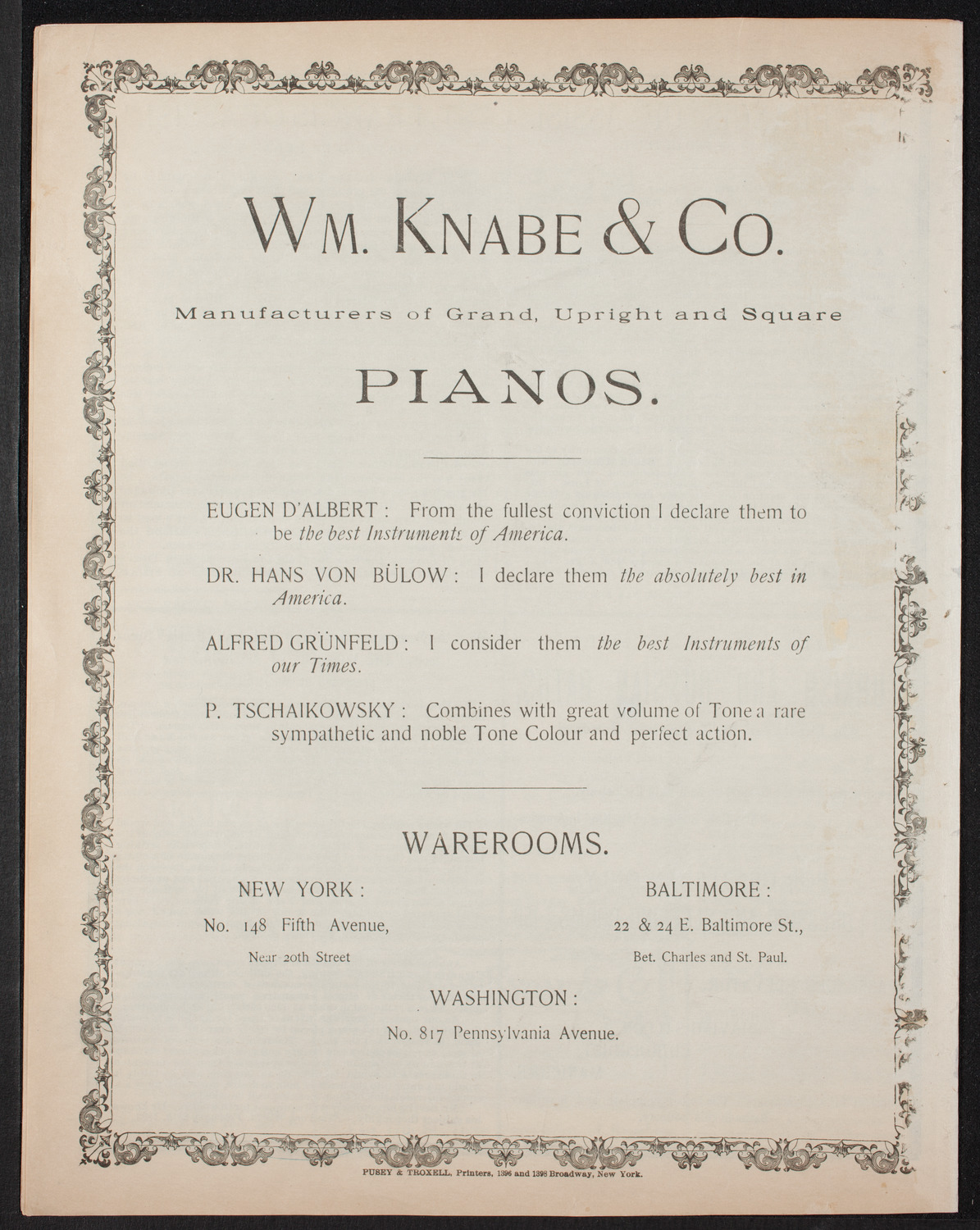 New York Symphony Orchestra, March 10, 1893, program page 8