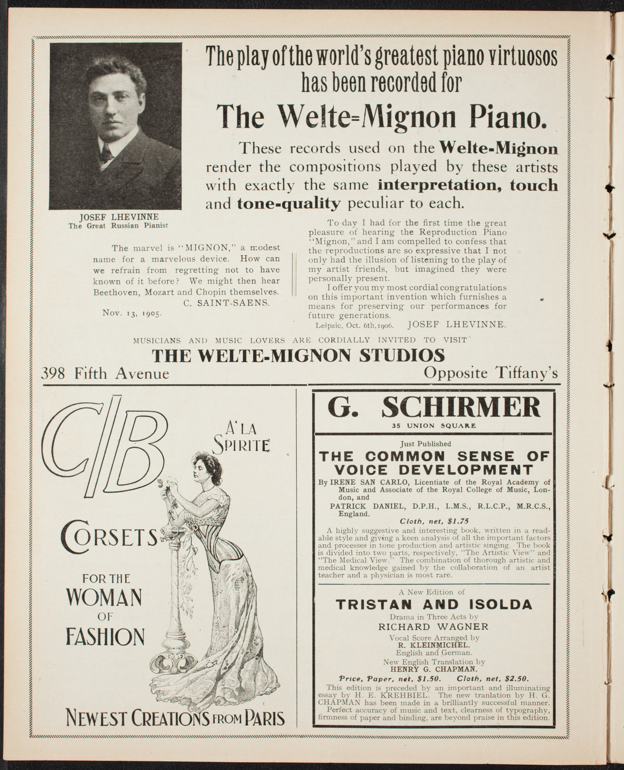 Mieczyslaw Horszowski, Piano, December 30, 1906, program page 8