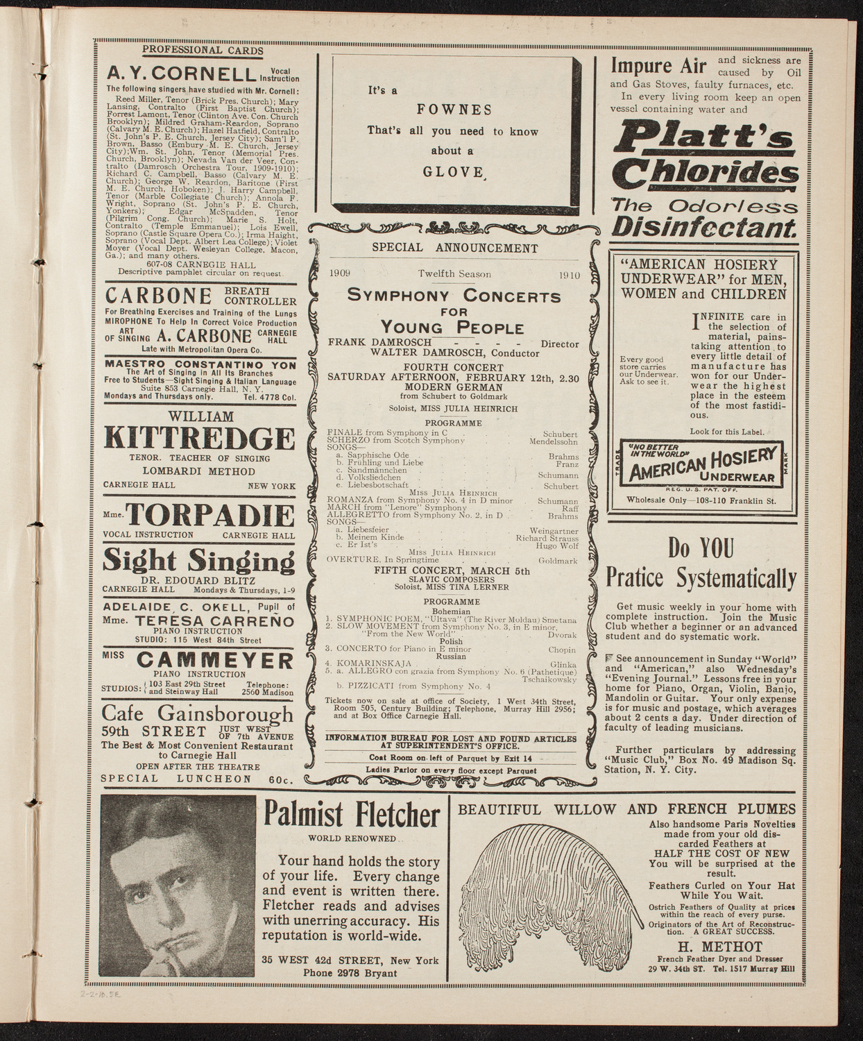 Golden Jubliee of The Paulist Fathers, February 2, 1910, program page 9