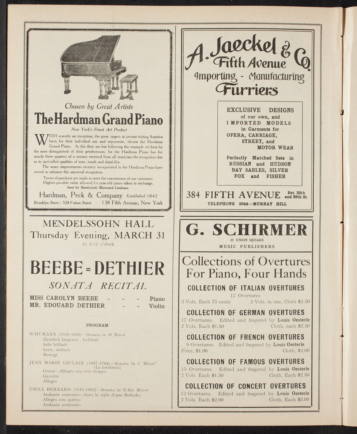 New York Philharmonic, March 27, 1910, program page 8