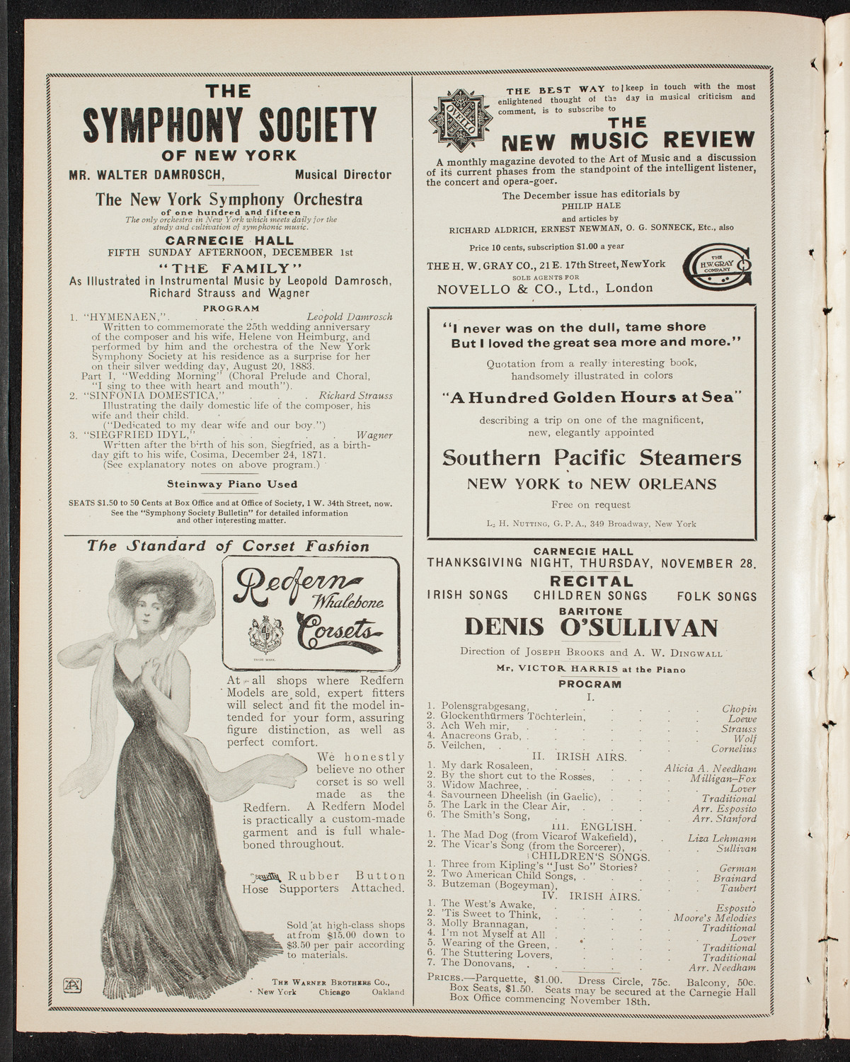 Benefit: German Hospital and Dispensary, November 27, 1907, program page 2