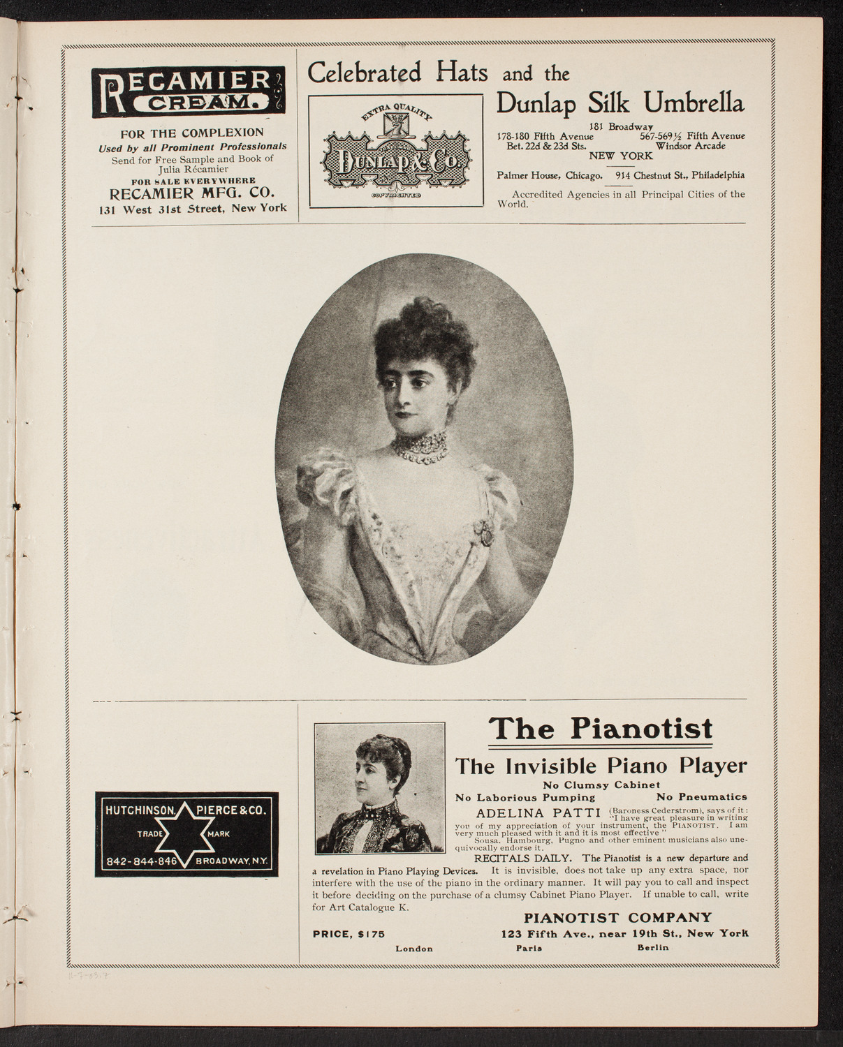 Adelina Patti, November 7, 1903, program page 13