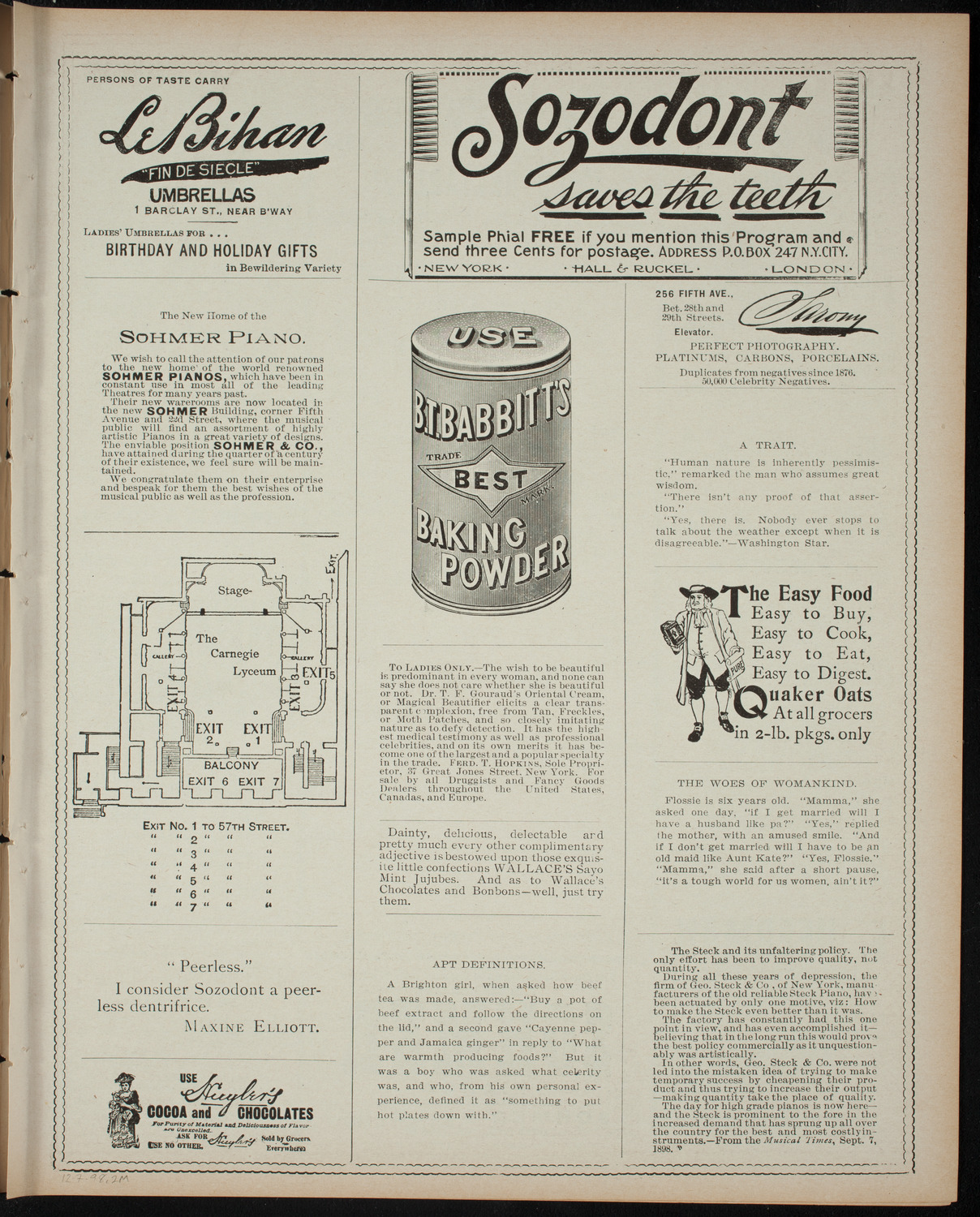 Powers-Arnold Wednesday Morning Musicale, December 7, 1898, program page 3