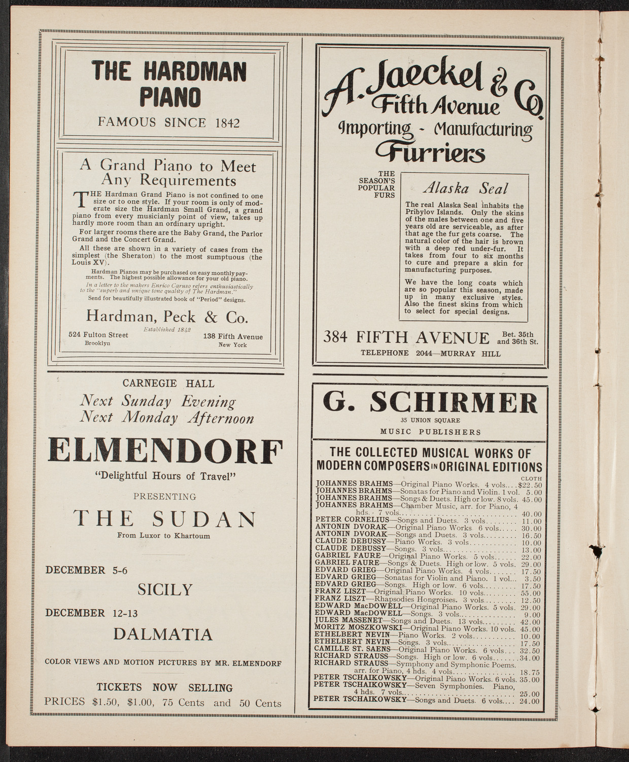 People's Symphony Concert, November 26, 1909, program page 8