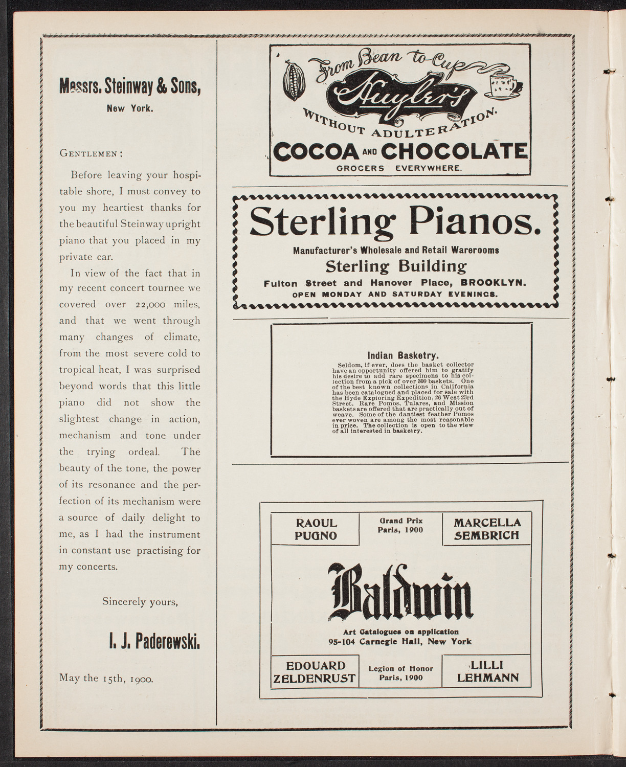 Advanced Singing Class of The People's Choral Union, April 26, 1903, program page 4