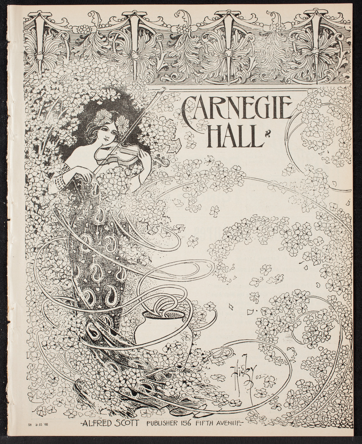 Gunnar Wennerberg Memorial Chorus, March 15, 1903, program page 1