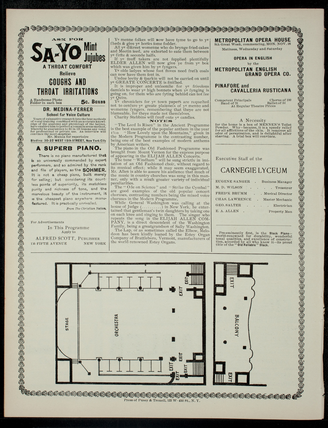 Ye Greate Concerte of Elder Elijah Allen's Singing Menne and Womenne, November 30, 1900, program page 4