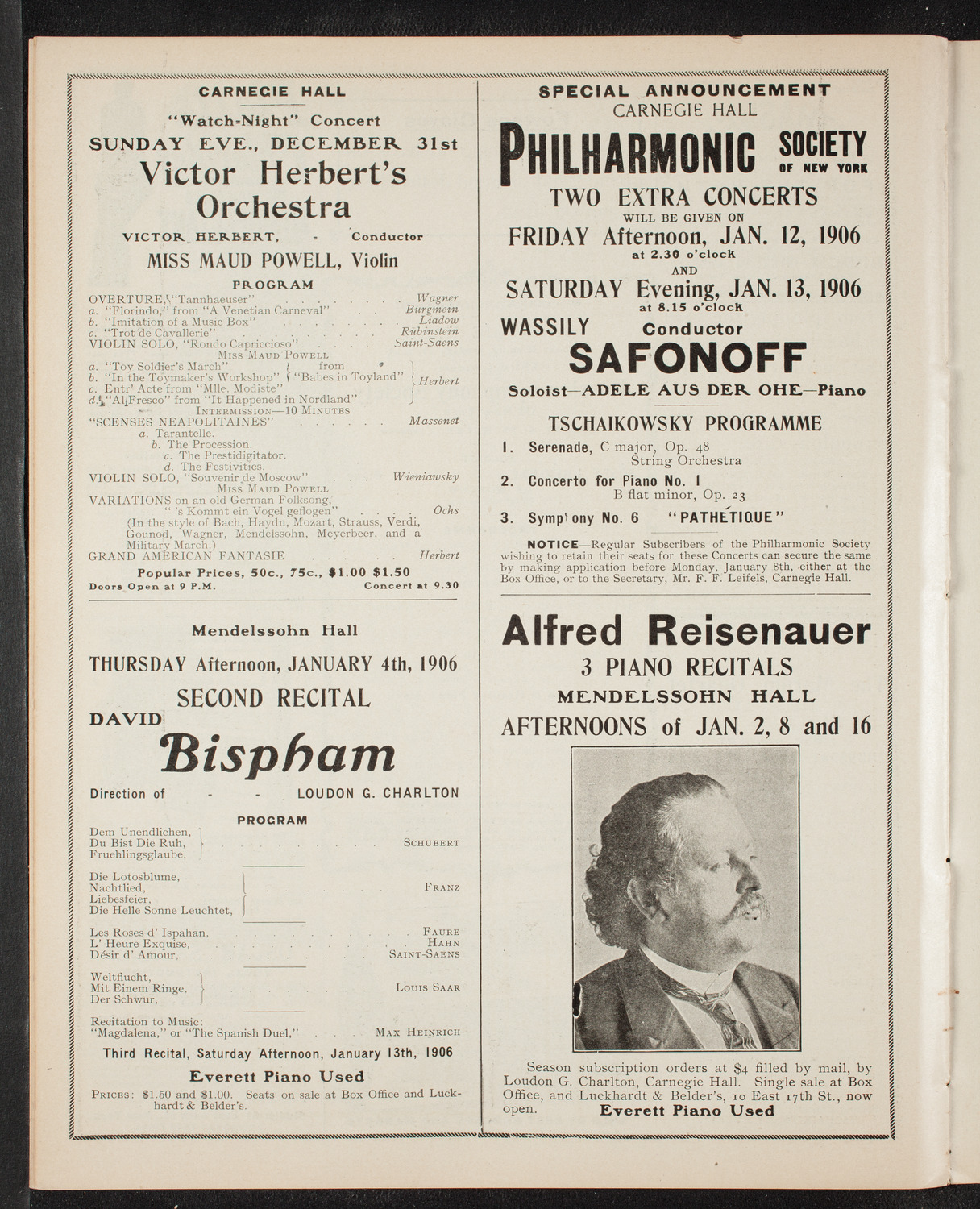 Russian Symphony Society of New York, December 31, 1905, program page 10