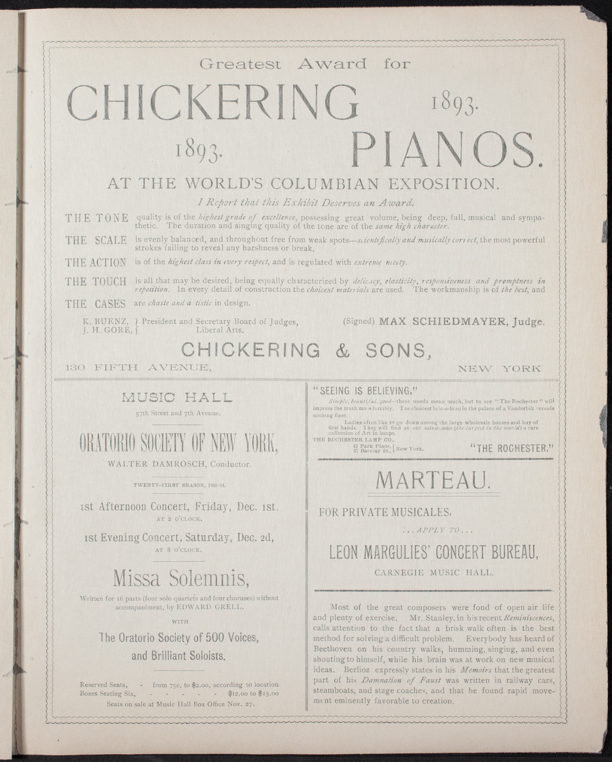 Boston Symphony Orchestra, November 8, 1893, program page 7