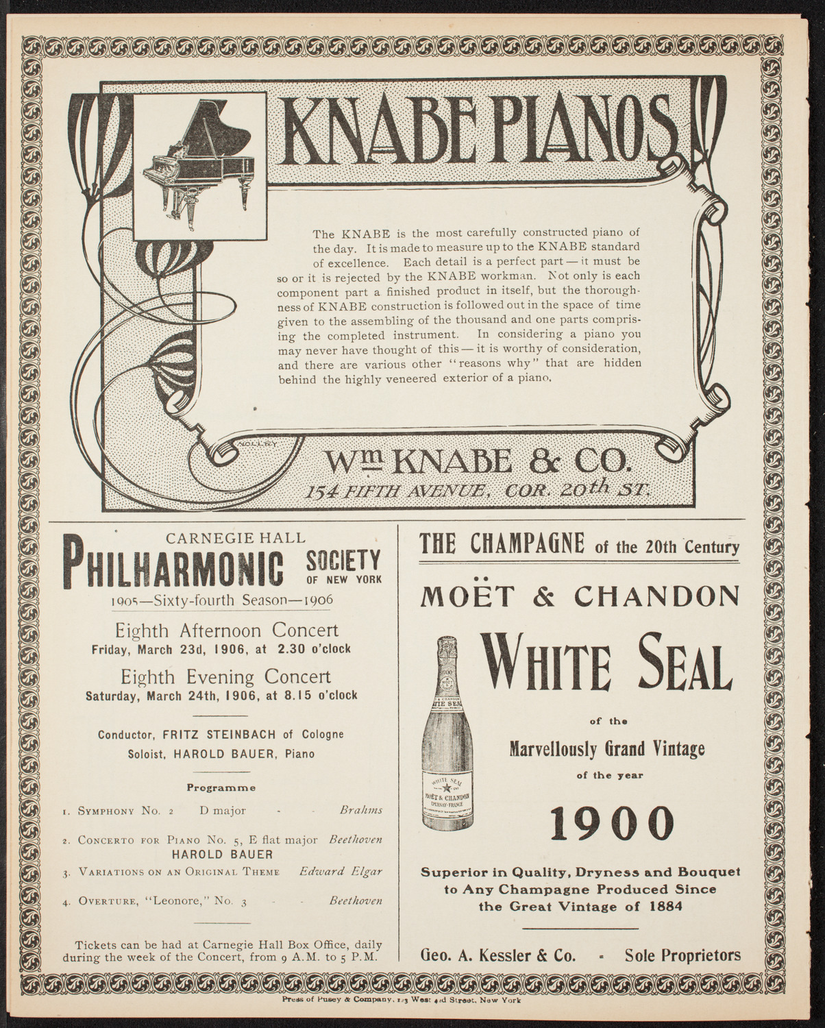 New York Symphony Orchestra, March 4, 1906, program page 14