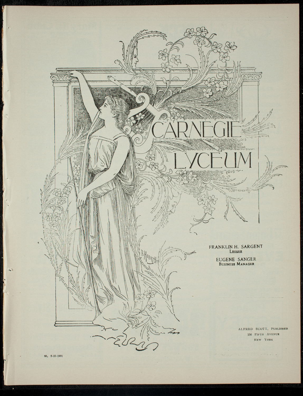 The Columbia University Musical Society, February 23, 1901, program page 1