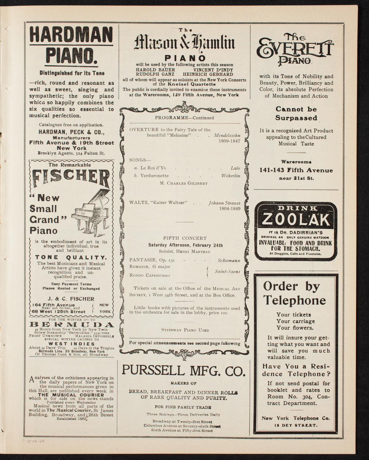 Symphony Concert for Young People, February 10, 1906, program page 7