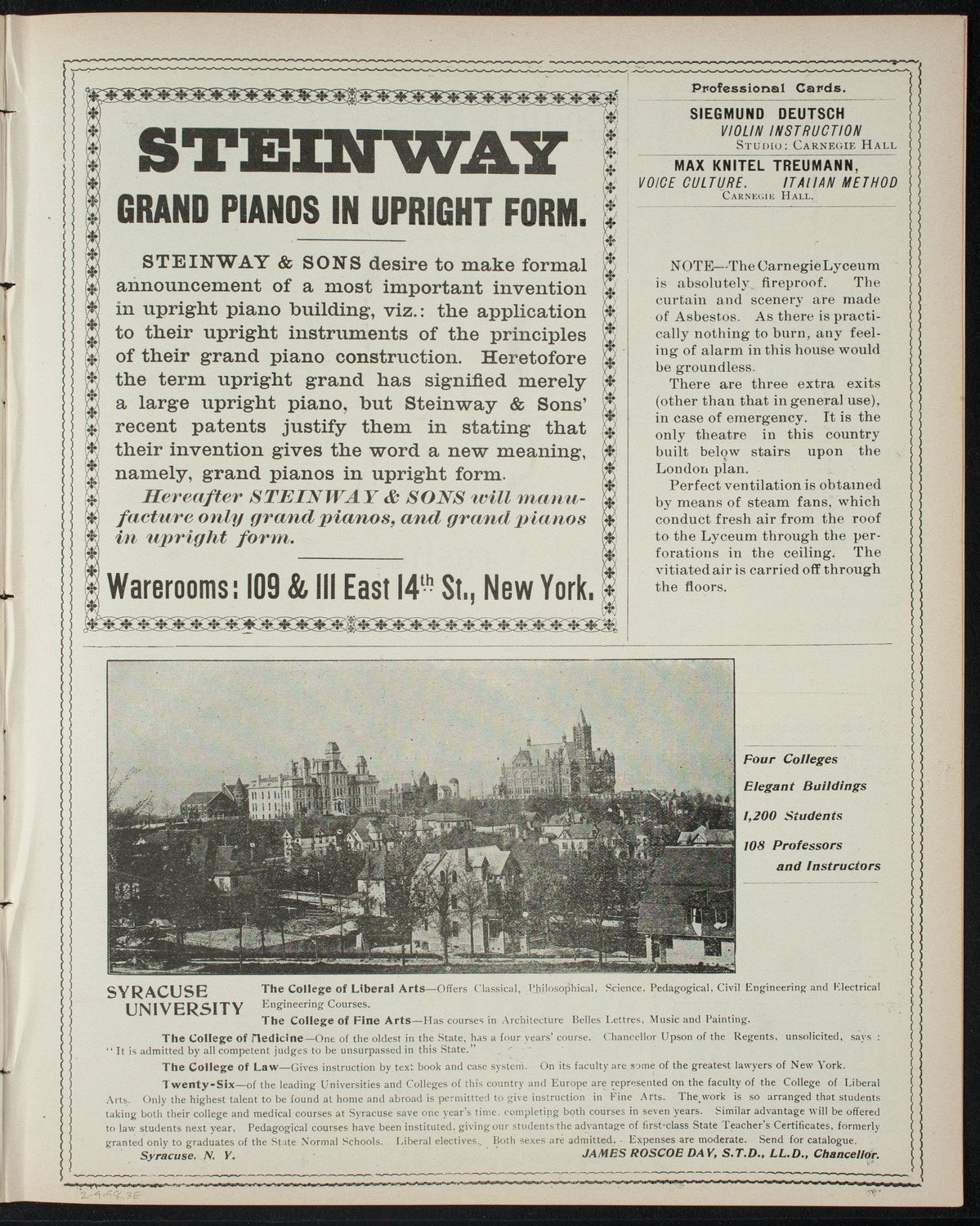 Trinity School Concert and Dramatic Entertainment, February 9, 1898, program page 5