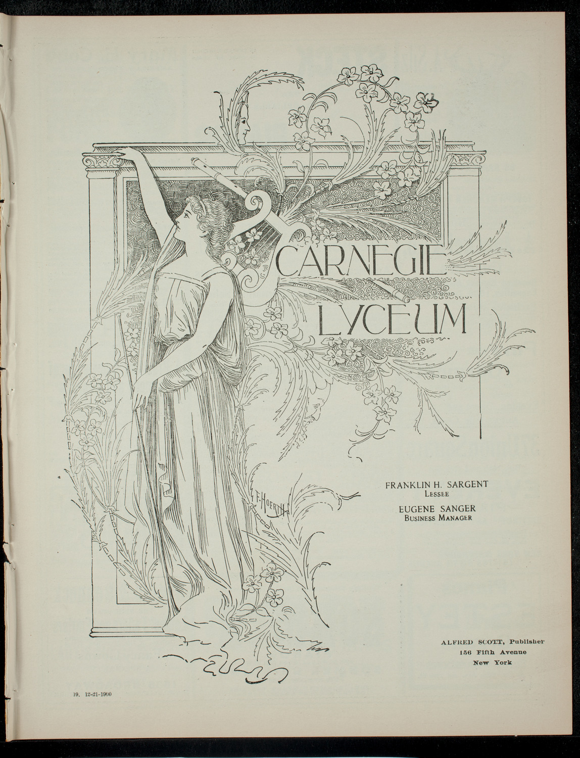 Academy Stock Company of the American Academy of Dramatic Arts and Empire Theatre Dramatic School, December 21, 1900, program page 1