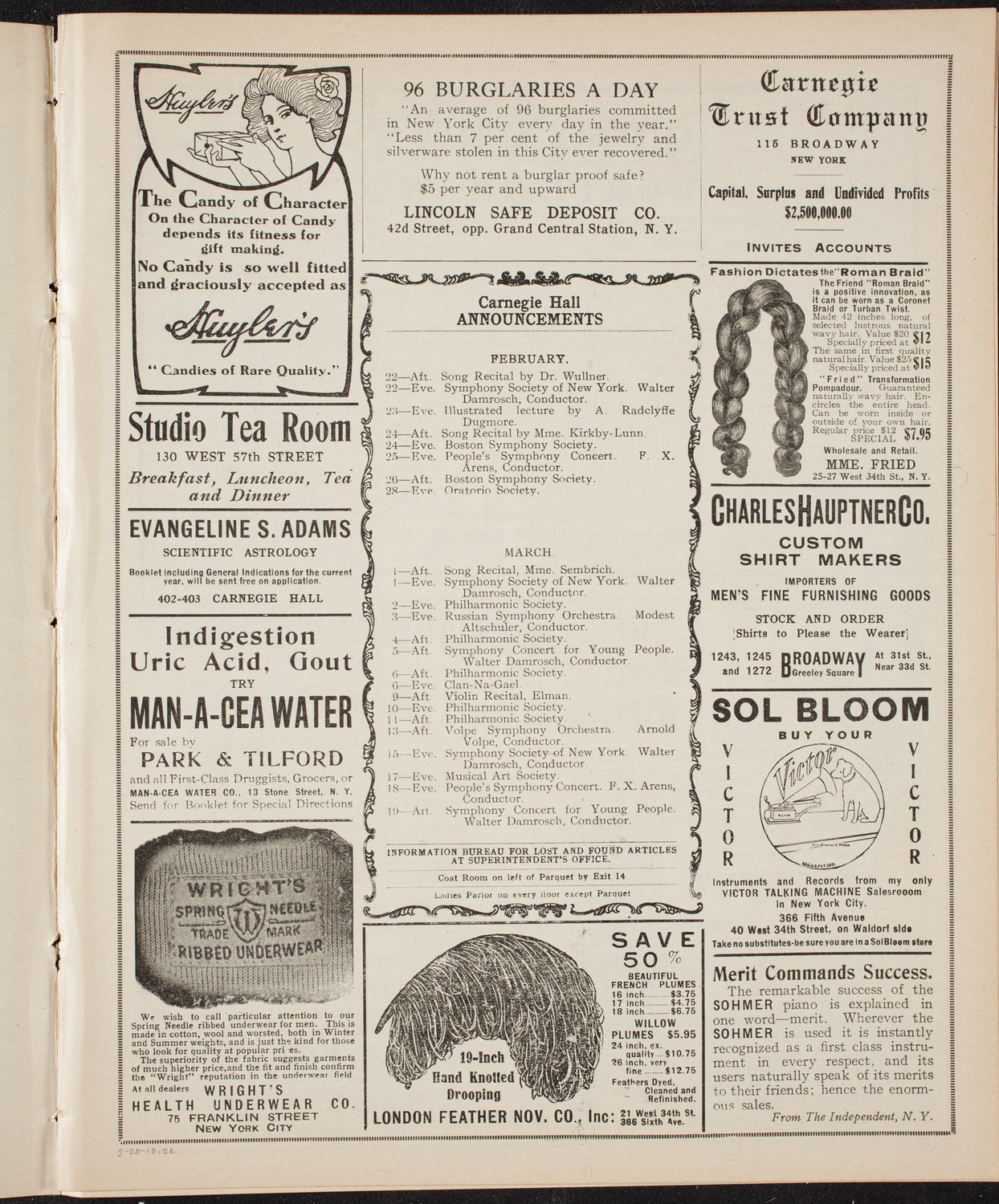 Catholic Oratorio Society, February 20, 1910, program page 3