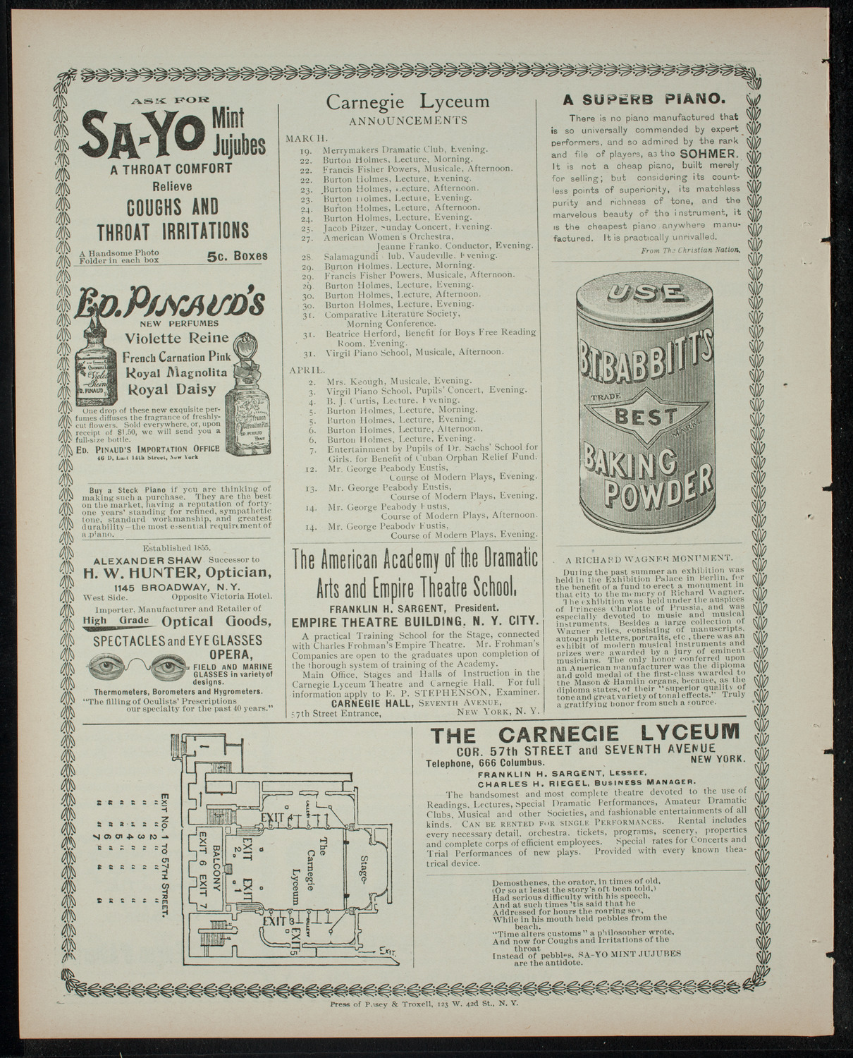 Comparative Literature Society, March 17, 1900, program page 4